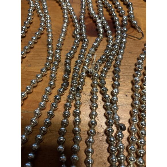 Lot Strands Vintage Mercury Glass Bead Christmas Tree Garland 45 ft - Picture 4 of 9